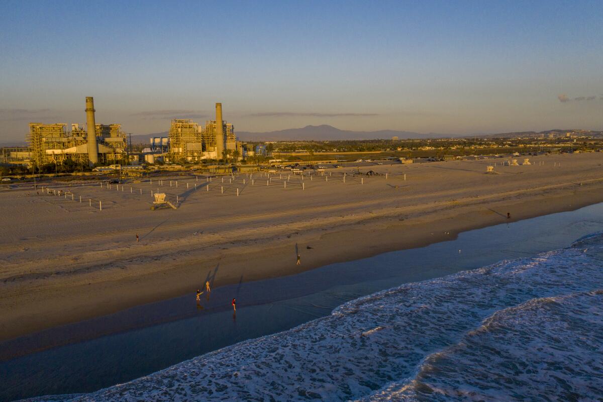 The proposed site for a seawater desalination plant in  Huntington Beach 