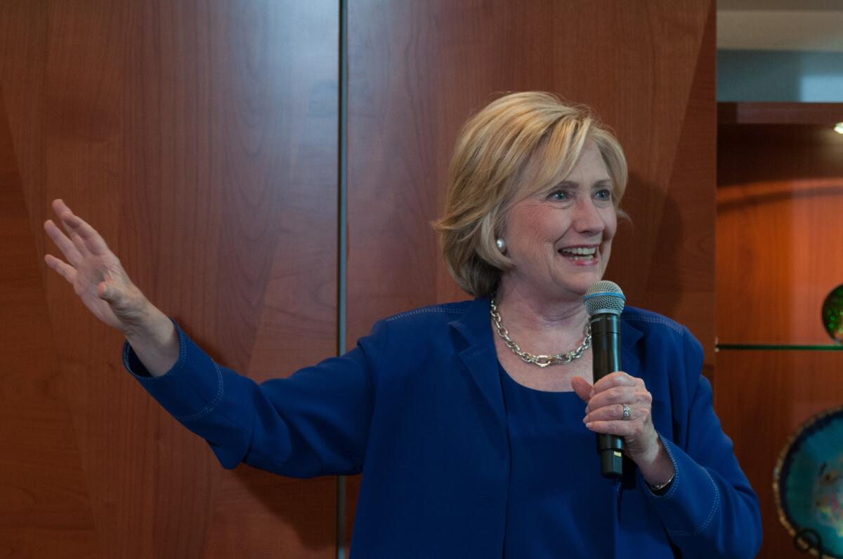 Democratic presidential candidate Hillary Rodham Clinton campaigns in Iowa last week.