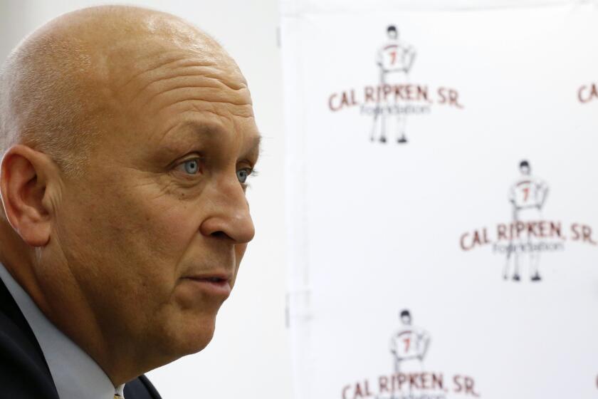 Baseball Hall of Famer Cal Ripken Jr. speaks during a news conference at St. Anthony High School in Jersey City, N.J., on Jan. 15. Ripken said this week he never physically abused other players.