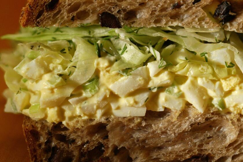 Egg salad sandwich. It's a classic. Recipe: Egg salad sandwich with dill