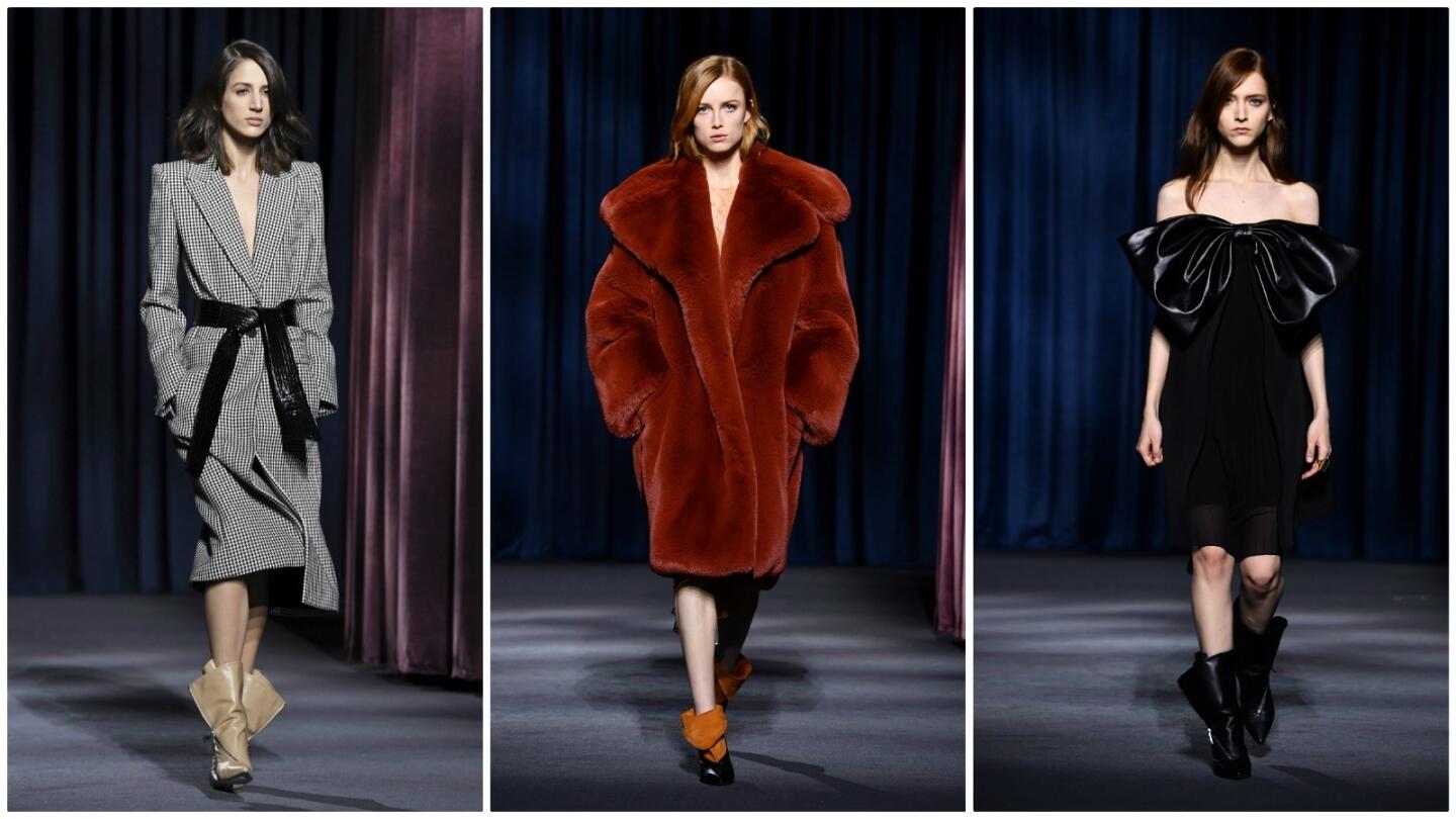 Looks from the "Night Noir" fall and winter 2018 runway collection, the second Givenchy ready-to-wear collection under Clare Waight Keller.