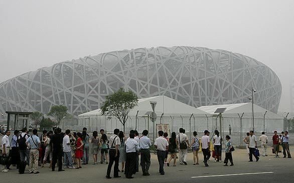 National Stadium, Beijing, smog