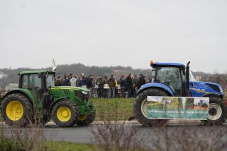 Farmers take a break along a main road during a demonstration, Thursday, Jan. 25, 2024 near Etampes, south of Paris. Farmers in France have staged protests across the country against low wages and what they consider to be excessive regulation, mounting costs and other problems. (AP Photo/Thibault Camus)