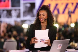 Malika Andrews smiles during the 2024 NBA Draft - Round One on June 26, 2024 at Barclays Center in Brooklyn, New York. 