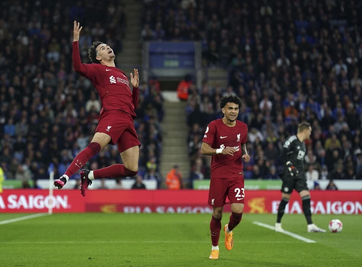 Liverpool's Curtis Jones during the Premier League match between