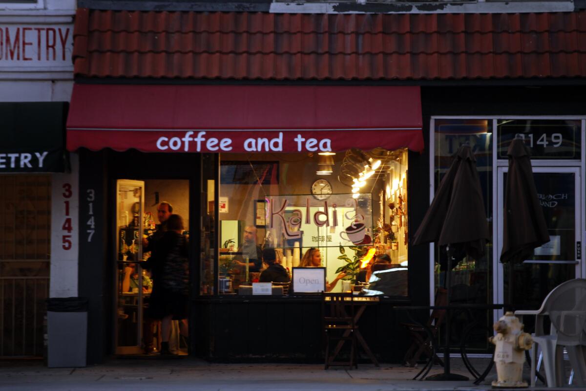 Kaldi Coffee and Tea, in the Atwater Village area of Los Angeles, is a common workplace for many hoping to make a splash in Hollywood.