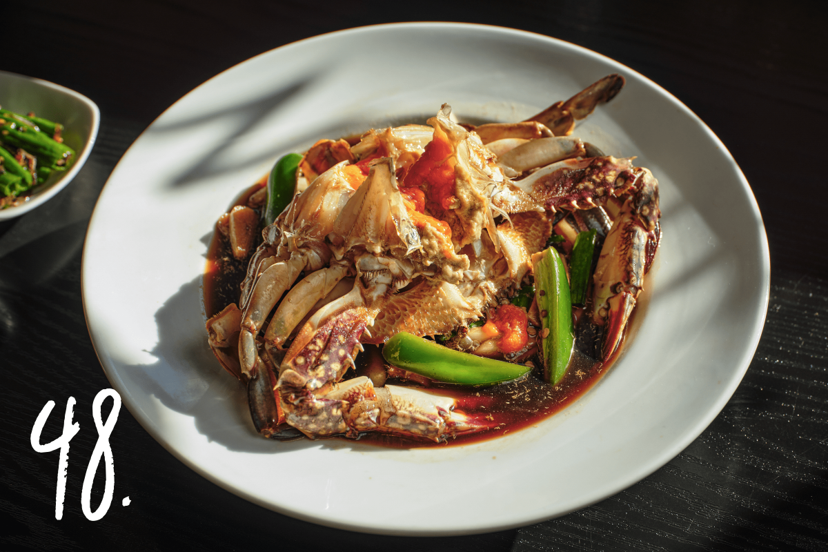 #48: The signature marinated raw crab dish