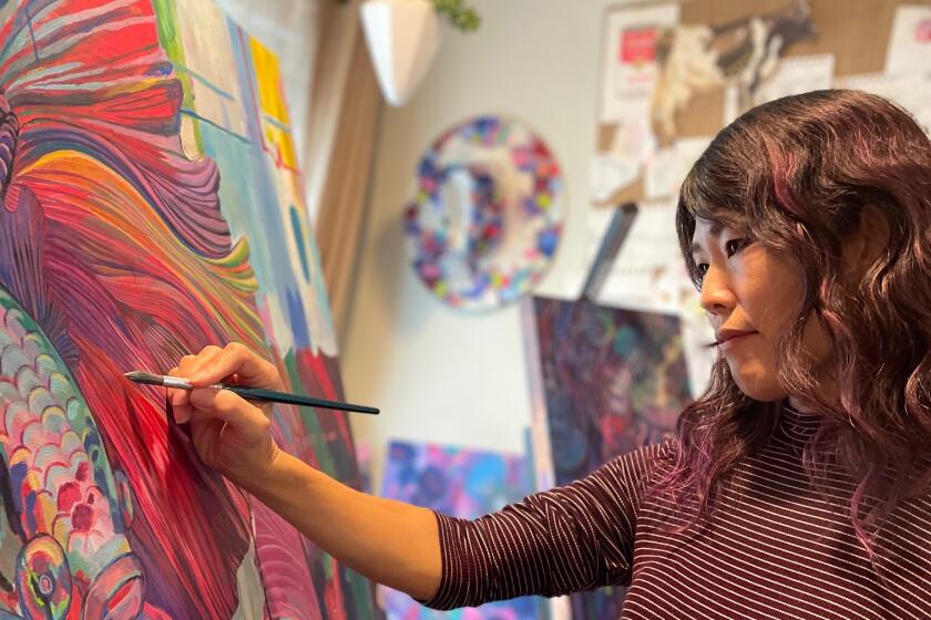 La Jolla artist Mieko Anekawa expresses herself through bold paintings.