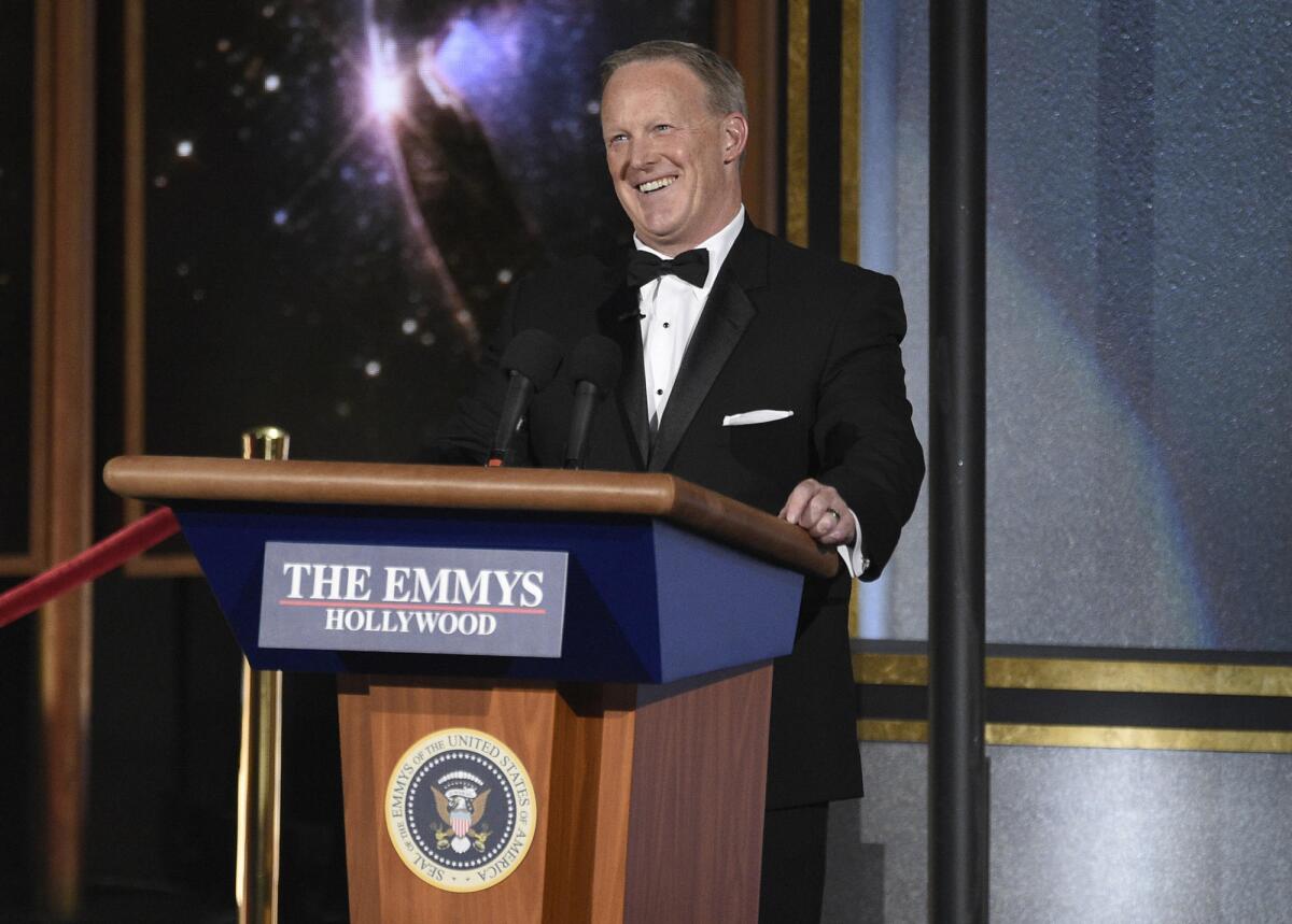 Sean Spicer at the 2017 Emmy Awards.