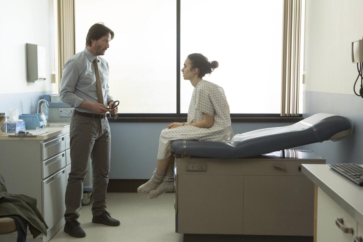 Keanu Reeves and Lily Collins in a scene from "To the Bone" a film by Marti Noxon. The film is an official selection of the U.S. Dramatic Competition at the 2017 Sundance Film Festival.