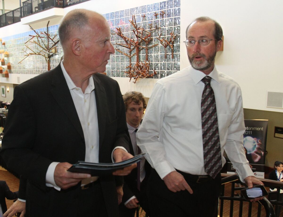 Orinda Mayor Steve Glazer, seen in 2011 with Gov. Jerry Brown, won a special election Tuesday to an East Bay state Senate seat.