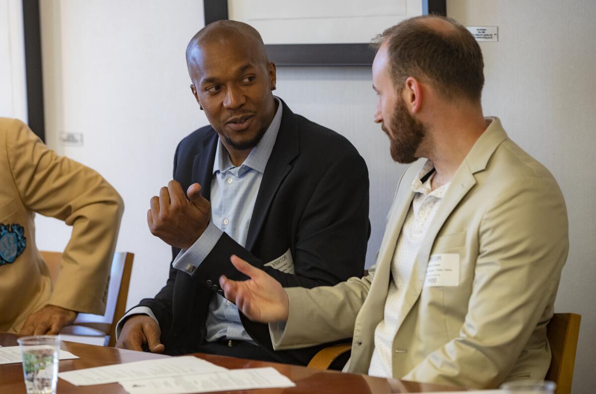 David West, left, and Ricky Volante, founders of the Historic Basketball League, hope to have their league operating and playing games in 2021.