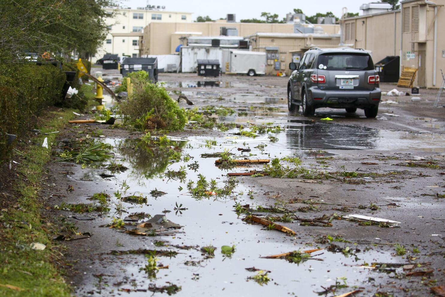Early morning storms leave path of damage from Tampa Bay into
