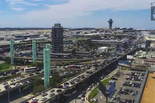 Construction delays led to heavy congestion at Los Angeles International Airport on Sunday.