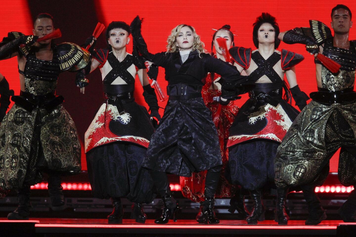 Madonna performs at the Valley View Casino Center.