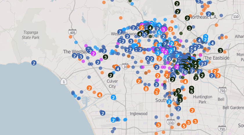 los angeles safety map For Los Angeles List Is A First Step Toward Improved Quake Safety los angeles safety map