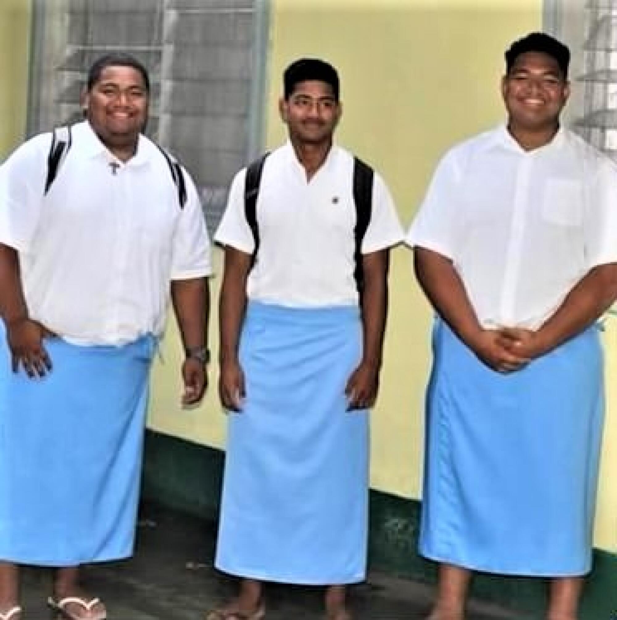 NFL draft prospect Atonio Mafi is joined by his brother, Tita, and cousin, Filo, during his sophomore year in Tonga.