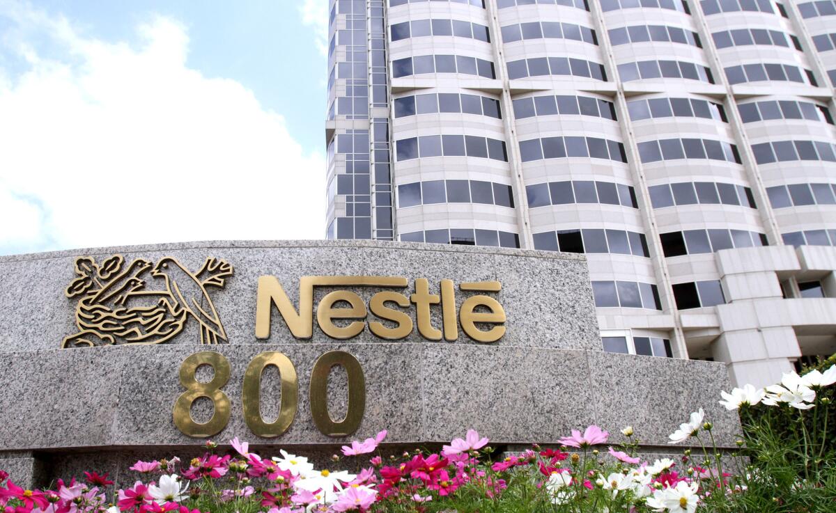 Nestle's headquarters in Glendale, Calif. on Wednesday, My 20, 2015. Amid the ongoing drought, a coalition of organizations is demanding Nestle to stop bottling California's water.
