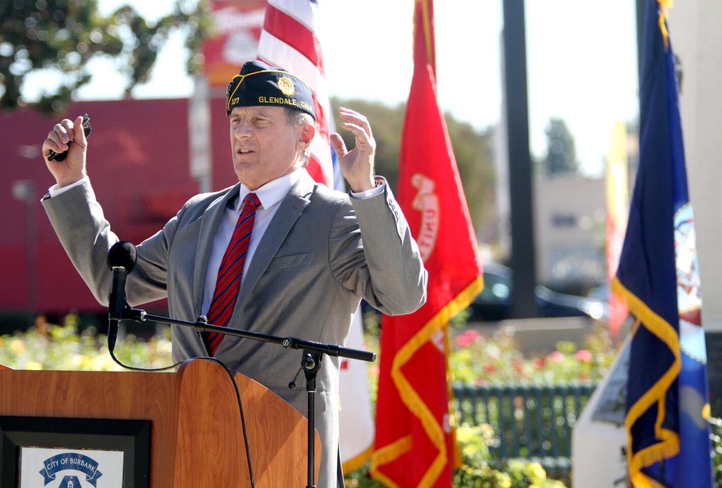 Major General Mark MacCarley, U.S. Army, Ret., was the guest speaker at the annual Veterans Day Ceremony at McCambridge Park War Memorial in Burbank on Wednesday, November 11, 2015.