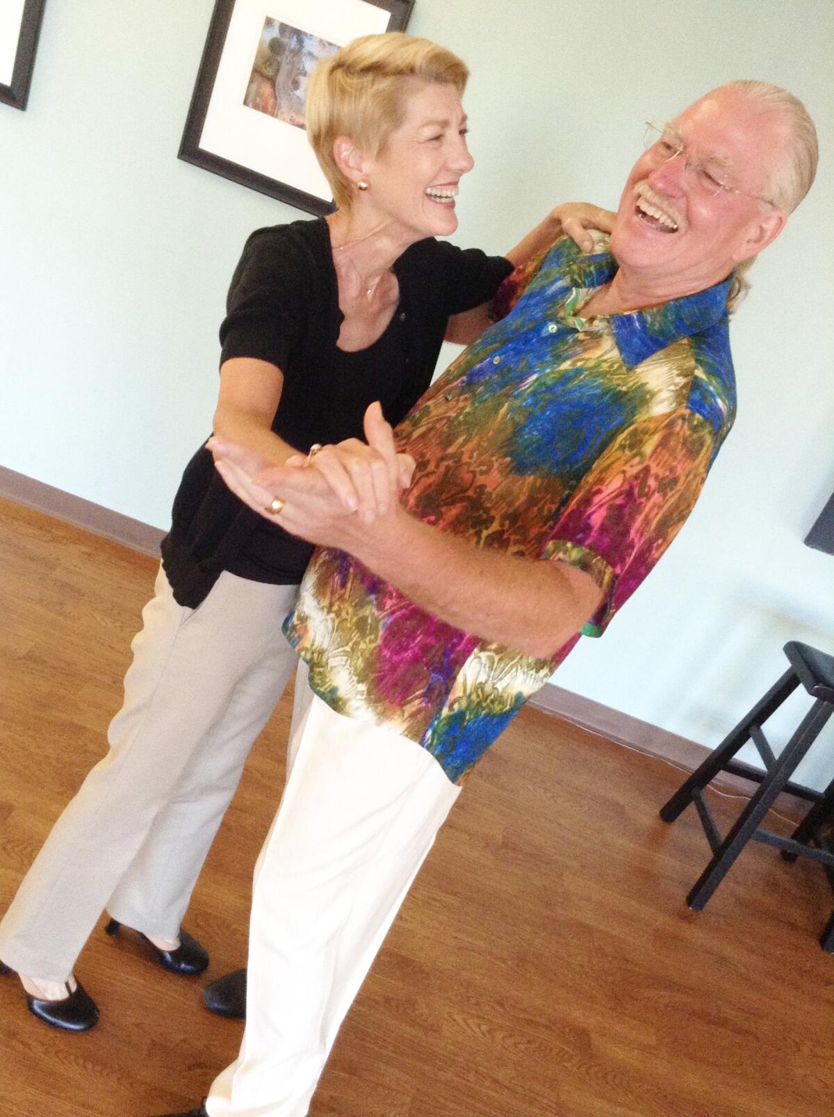 Jim and Imozelle McVeigh taking private dance lessons from Dancing Together studio in Pacific Beach.
