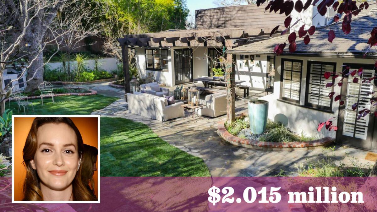 Actress Leighton Meester of "Gossip Girl" has sold her house in Encino for $2.015 million.