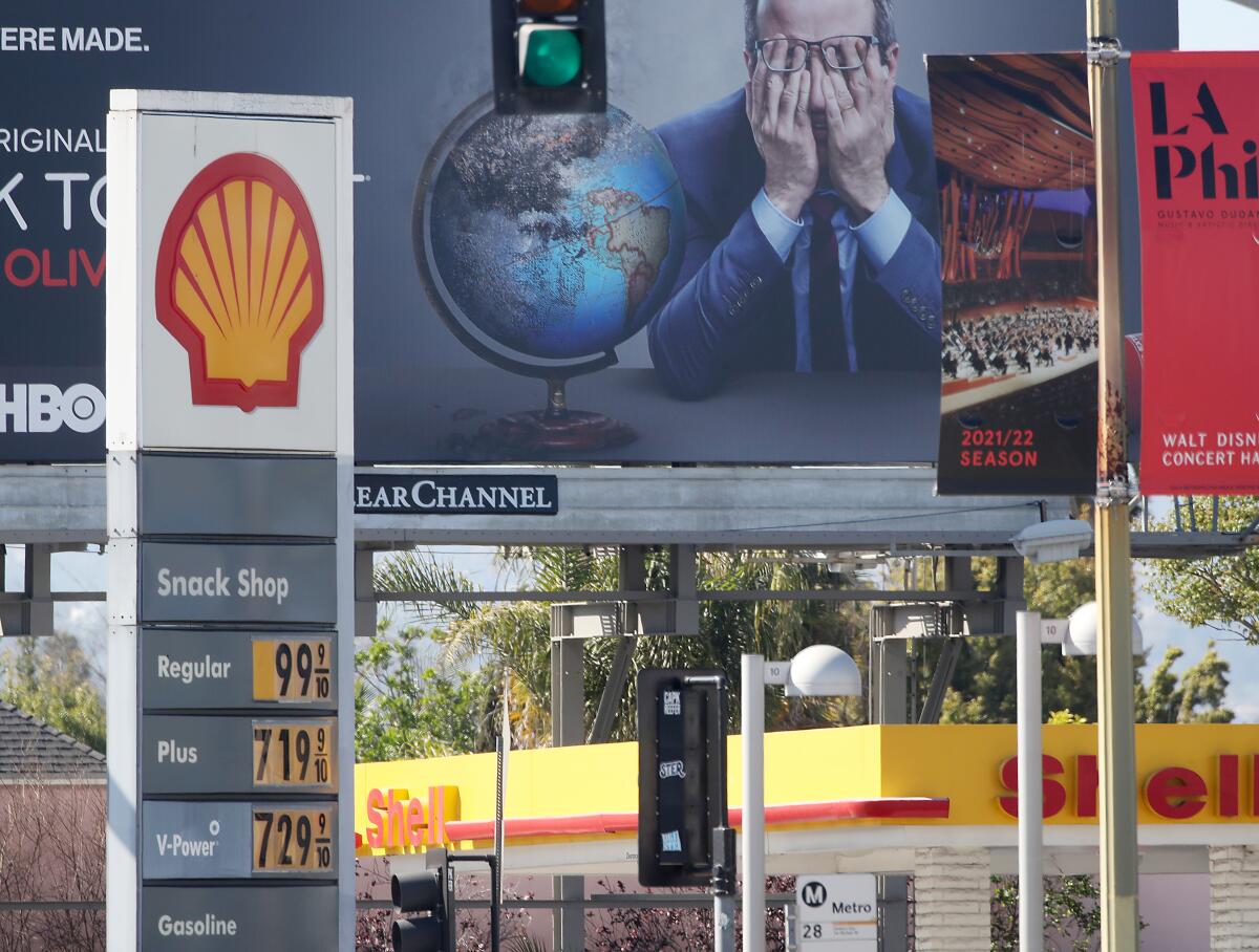 The price for super unleaded gasoline reached $7.29 a gallon at this Mid-City Shell station on March 7.