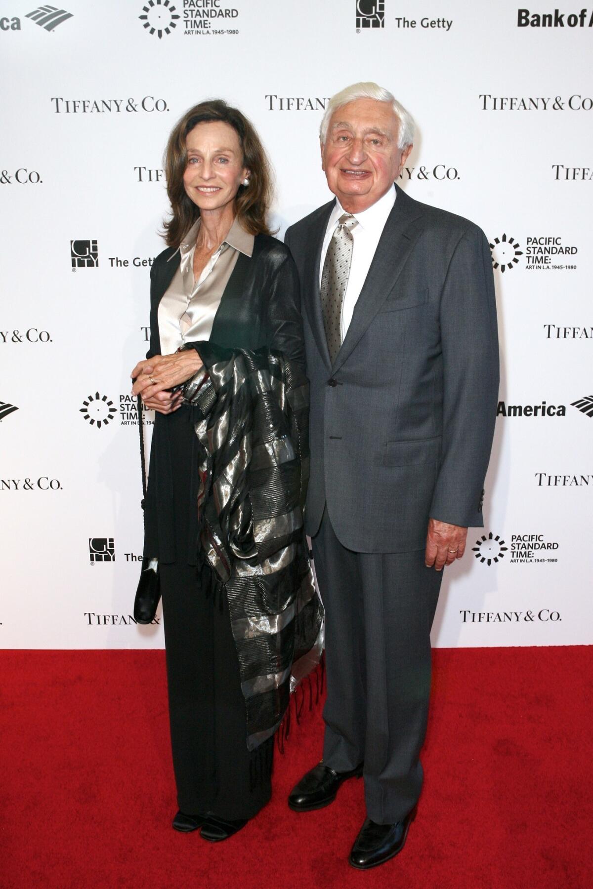 Nancy Englander and Harold Williams arrive at the "Pacific Standard Time: Art in LA 1945-1980" opening event at the Getty Center in 2011.