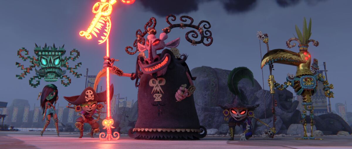 Animated "bad gods" in "Maya and the Three"