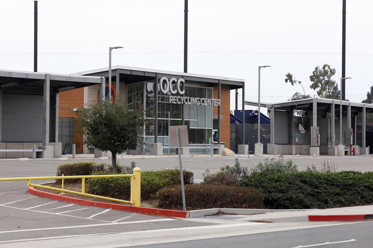 Orange Coast College's Recycling Center, the only center of its kind in Costa Mesa, has been closed since November. 