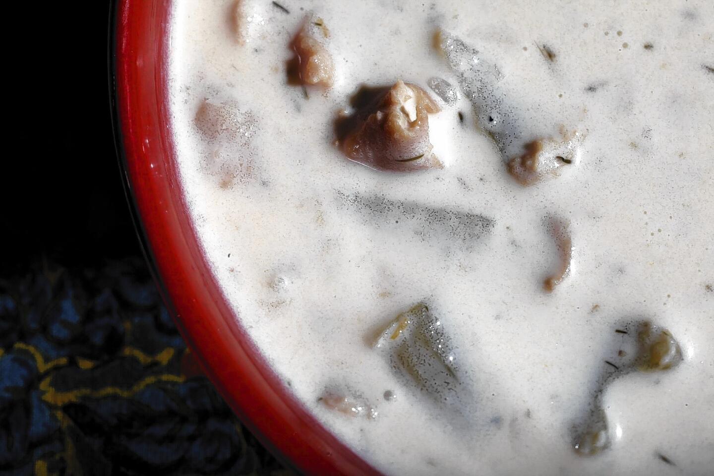 The clam chowder at La Conner Brewing Co. in the San Juan Islands has a bit of spice to it.