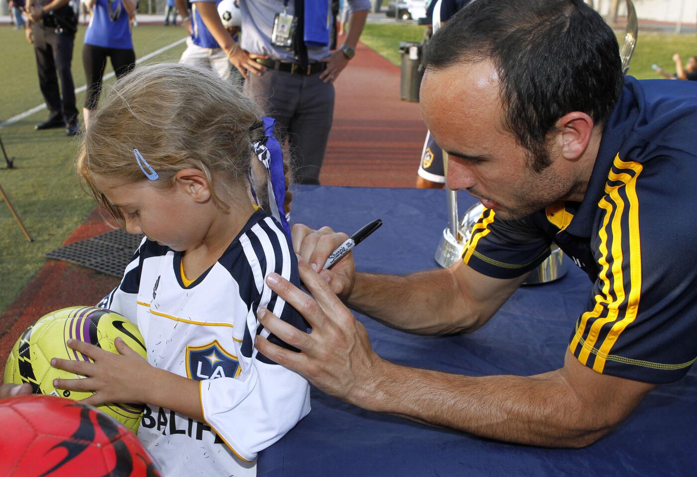 Photo Gallery: L.A. Galaxy soccer clinic in Glendale