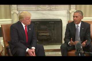 President Obama and Donald Trump in the Oval Office