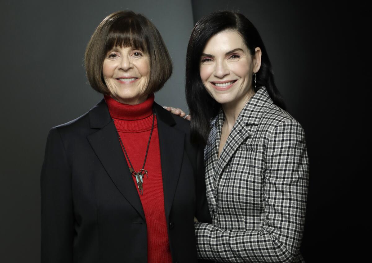 Julianna Margulies, left, stars in National Geographic's "The Hot Zone," about the outbreak of the Ebola virus. She plays the real-life Nancy Jaax, right, an Army pathologist who worked to contain an outbreak.