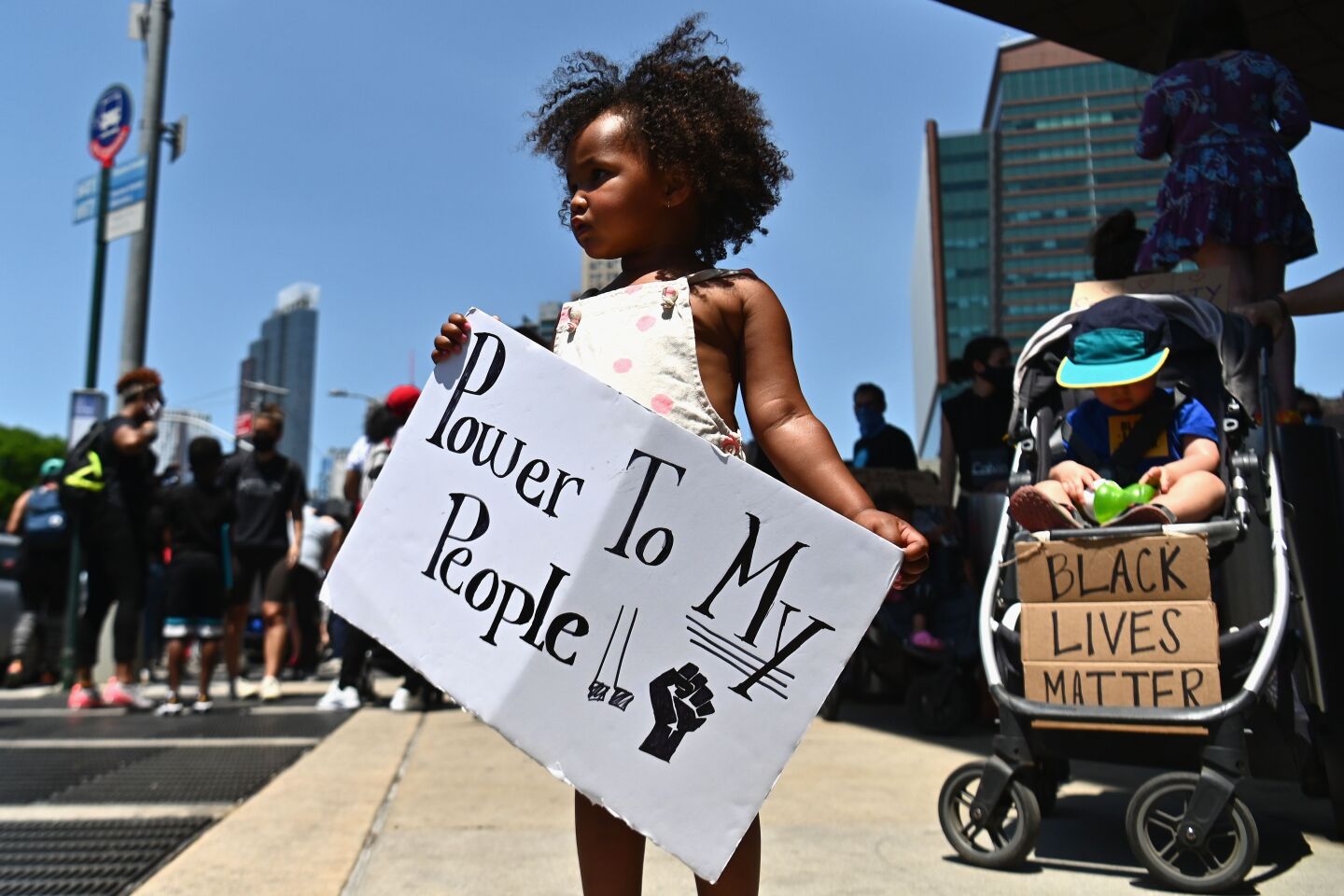 A children's march in solidarity with the Black Lives Matter movement in New York City