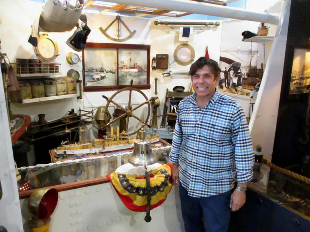 Joe Frangiosa Jr. shows his Nautical History Gallery & Museum at Liberty Station.