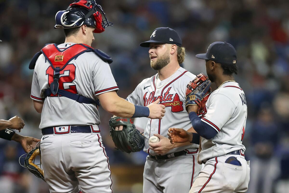 AJ Minter placed on IL with sore shoulder, another blow to Braves bullpen -  The San Diego Union-Tribune