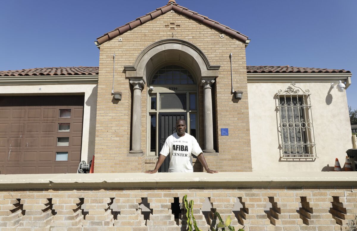 Jabari Jumaane is the founder of the African Firefighters in Benevolent Assn. in Los Angeles, which has been using an old firehouse on Crenshaw Boulevard for nearly two decades.
