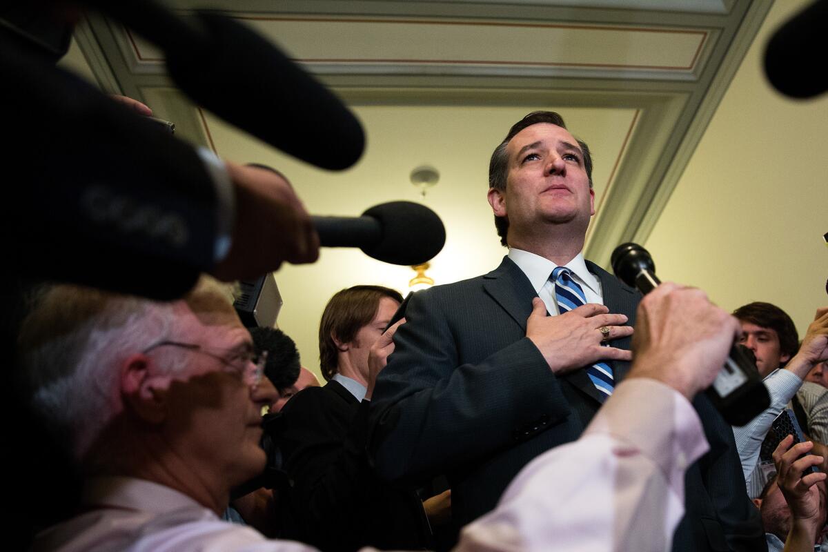 Sen. Ted Cruz returns to the U.S. Capitol after announcing that he would end his presidential bid and run for reelection to the Senate.