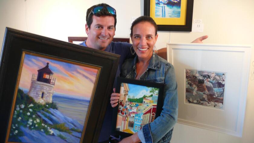 Mathew and Mary Cantonis leave with three paintings