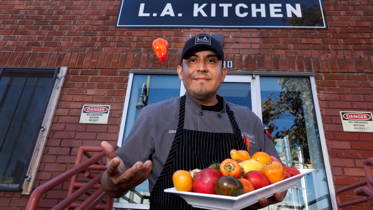 Chef instructor Charles Negrete outside L.A. Kitchen.