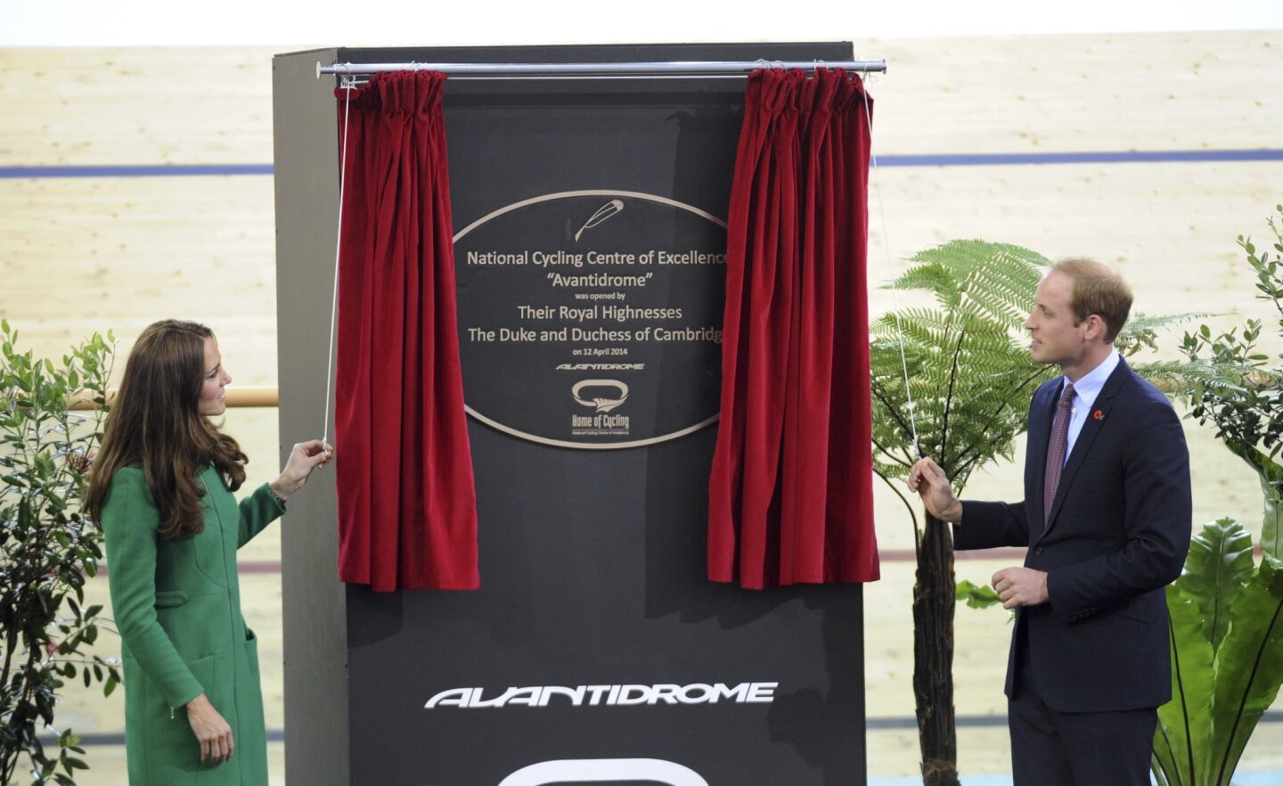 Catherine and William open the Avanti Drome indoor cycle track in Cambridge, New Zealand.