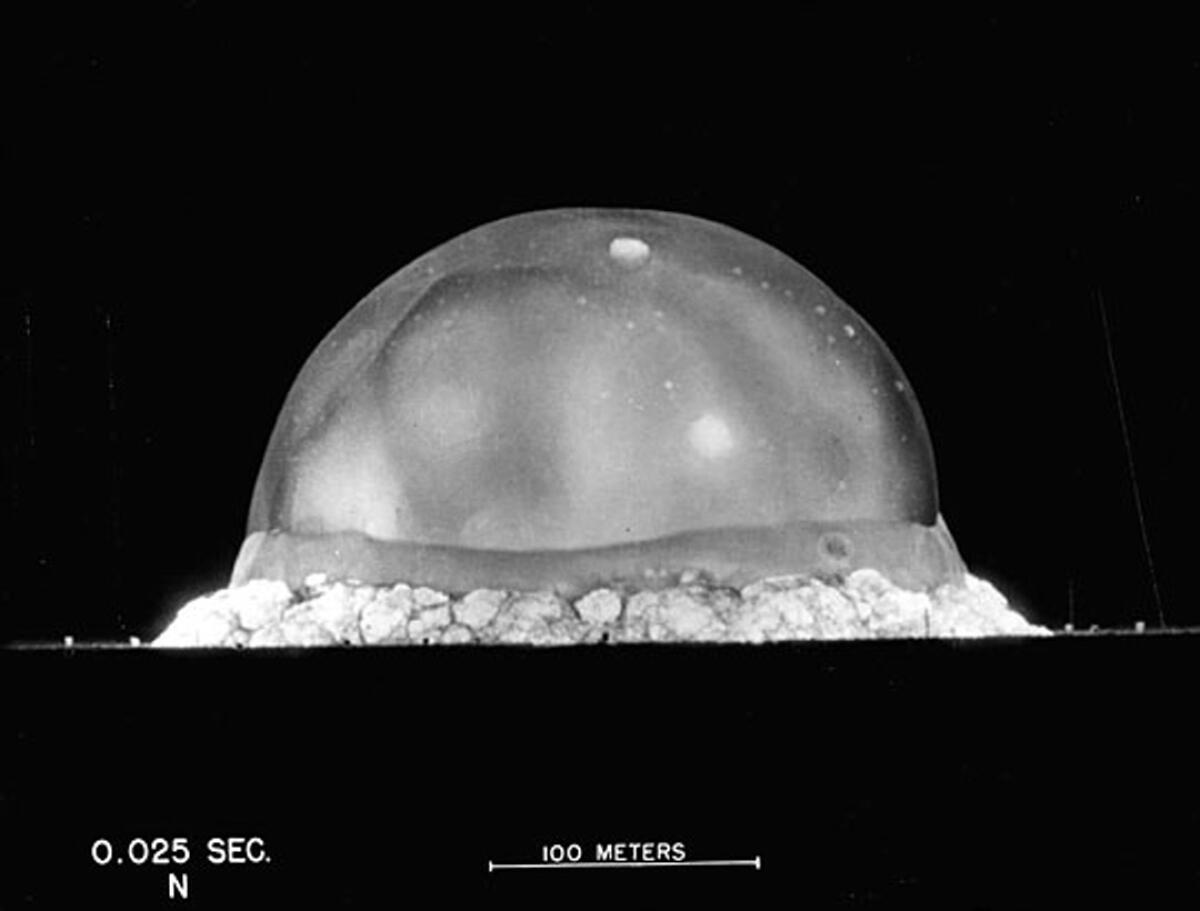 The Trinity fireball, 25 thousandths of a second after detonation on July 16, 1945.