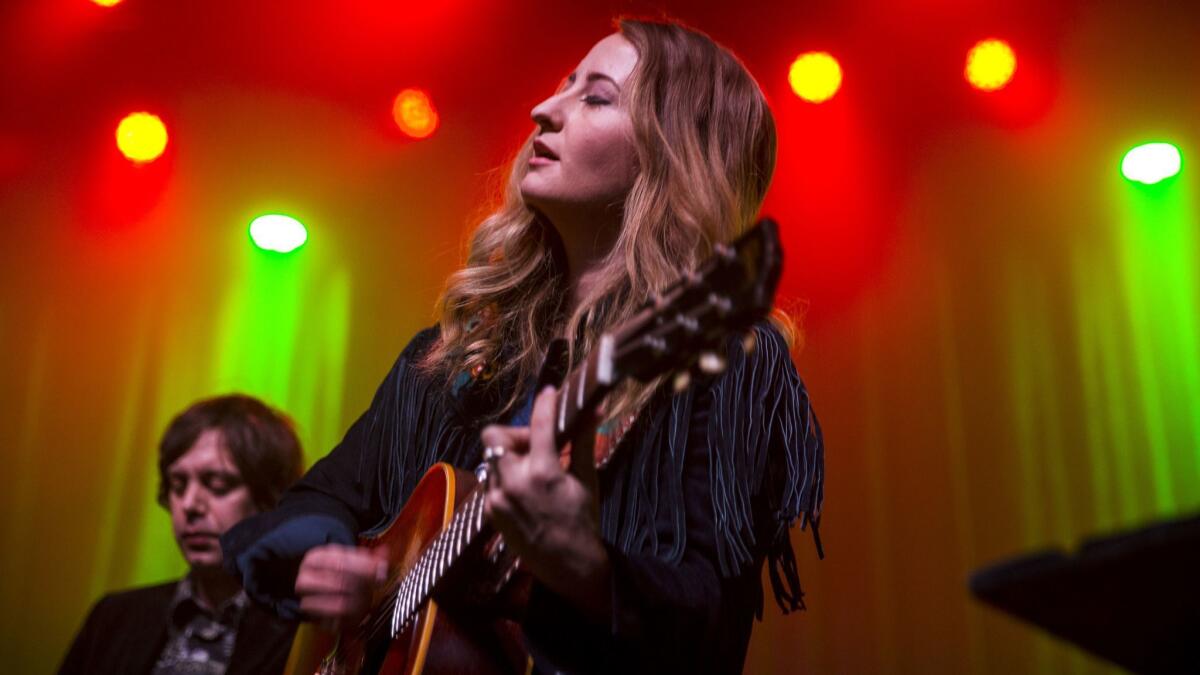 Singer-songwriter Margo Price, shown at the Fonda Theatre in Hollywood in March, joins Willie Nelson on the Outlaw Music Festival lineup coming to the Hollywood Bowl.