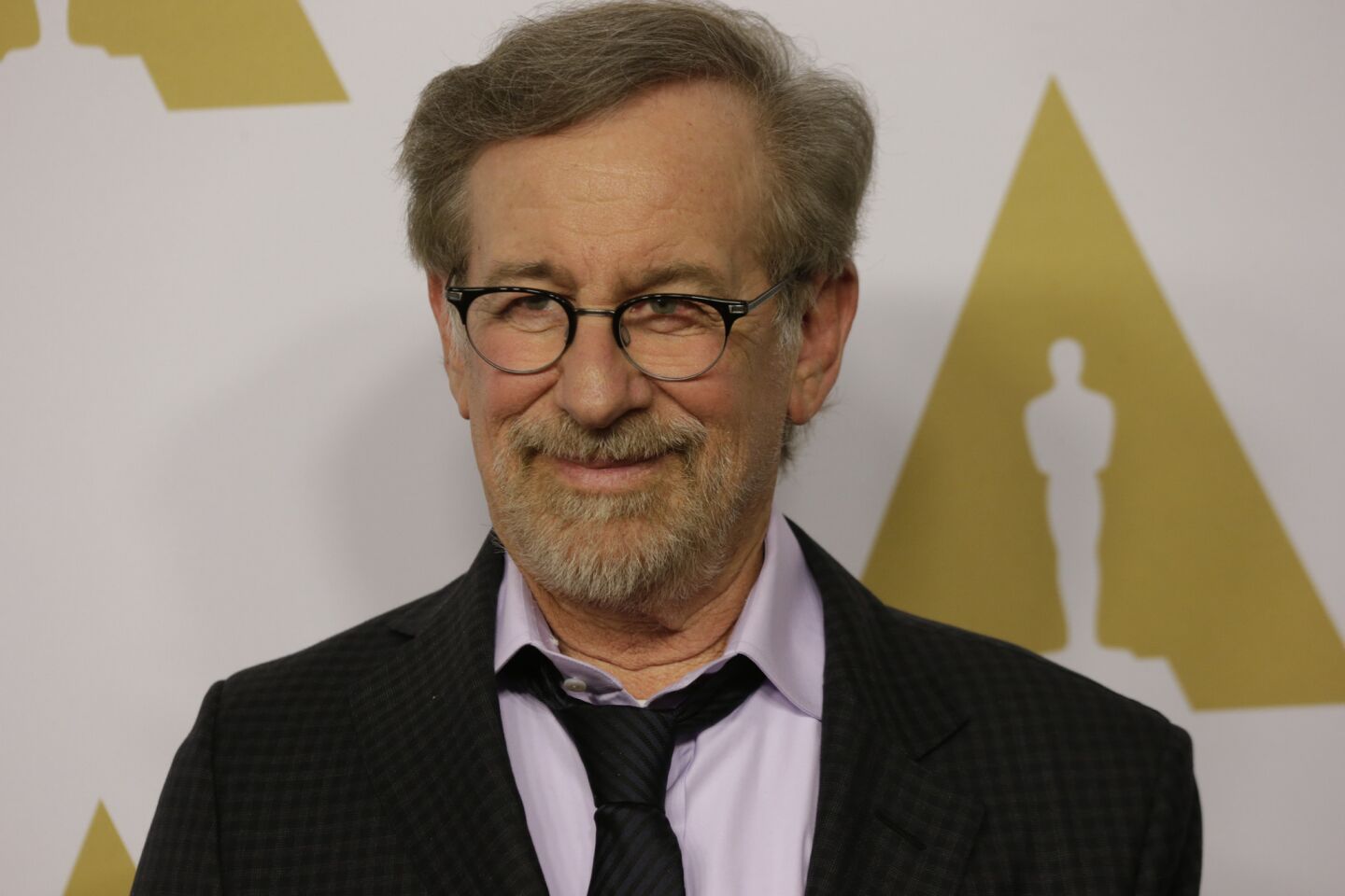 Steven Spielberg arrives for the 88th annual Academy Awards luncheon at the Beverly Hilton Hotel.