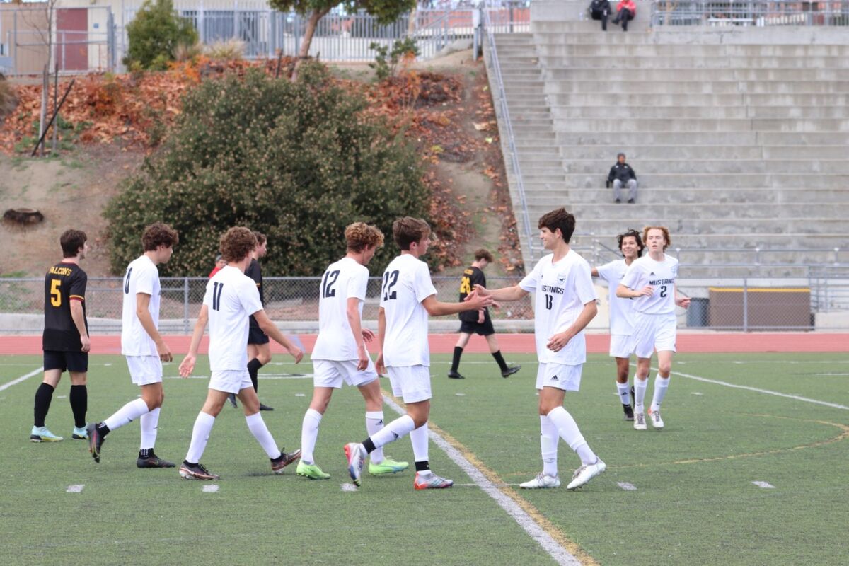 Mustangs celebrate.