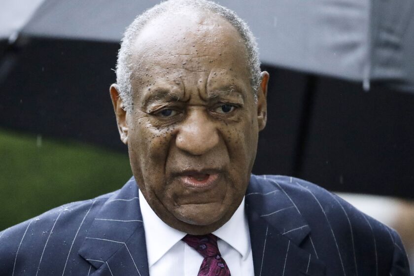FILE - Bill Cosby arrives for a sentencing hearing following his sexual assault conviction at the Montgomery County Courthouse in Norristown Pa. A former Playboy model who alleges Bill Cosby drugged and raped her and another woman at his home in 1969 sued the entertainer Thursday, June 1, 2023, in Los Angeles under a new California law that suspends the statute of limitations on sex abuse claims. In her lawsuit, Victoria Valentino, 80, says she was an actress and singer 54 years ago when she met Cosby. (AP Photo/Matt Rourke, File)