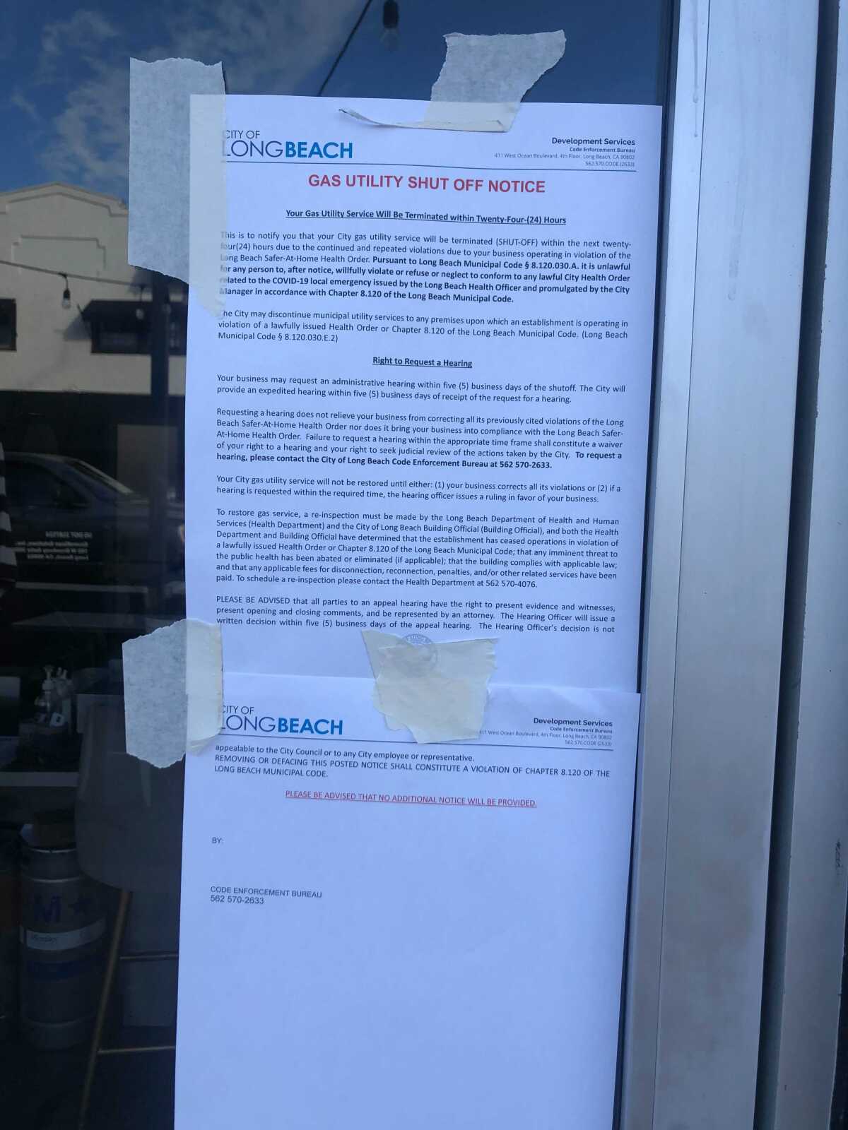 Long Beach health officials turned off the gas at Restauration after it kept serving diners on the patio.