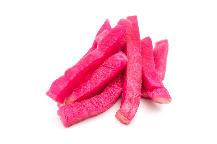 Turnip pickles from Koko's Mediterranean Cafe in Pasadena.