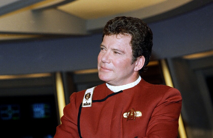 William Shatner incarne le capitaine James T. Kirk en 1988,