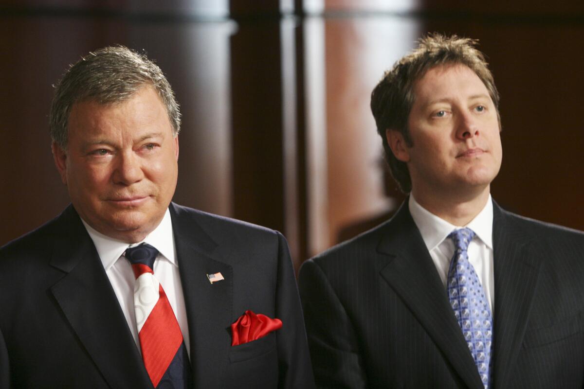 William Shatner, left, and James Spader on "Boston Legal."